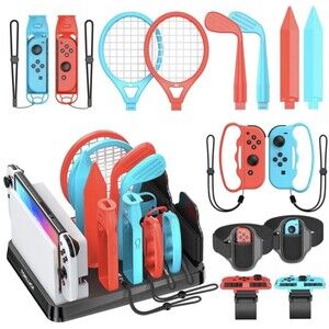 Tokluck Switch Sports Accessories Bundle with Organizer Station for Nintendo